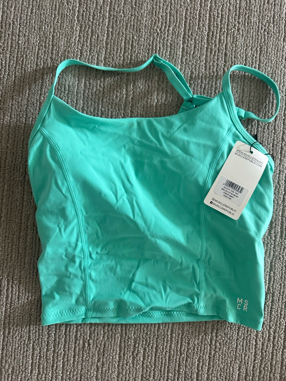 Muscle republic cyber mint tank top